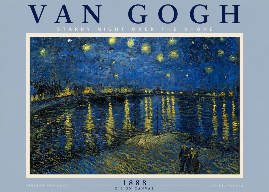Van Gogh Starry Night over the Rhône No5 - Plakat
