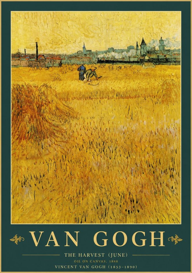 Van Gogh The Harvest (June) No3 - Plakat