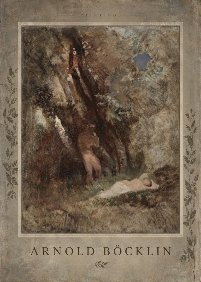 Arnold Böcklin Pan Frightening a Nymph No5 - Plakat