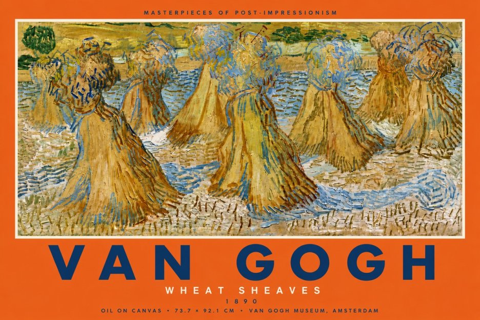 Van Gogh Wheat Sheaves No5 - Plakat