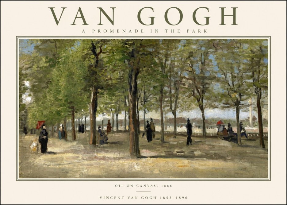 Van Gogh A Promenade in the Park No1 - Plakat