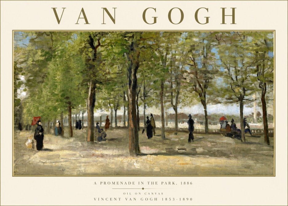 Van Gogh A Promenade in the Park No3 - Plakat