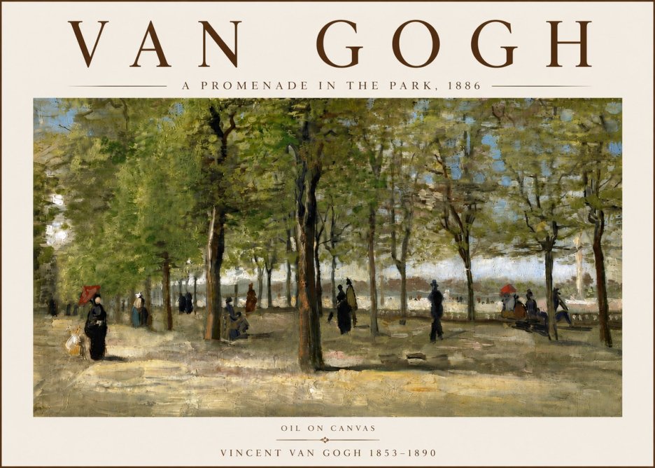 Van Gogh A Promenade in the Park No6 - Plakat