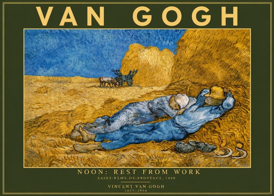 Van Gogh Noon: Rest from Work No5 - Plakat