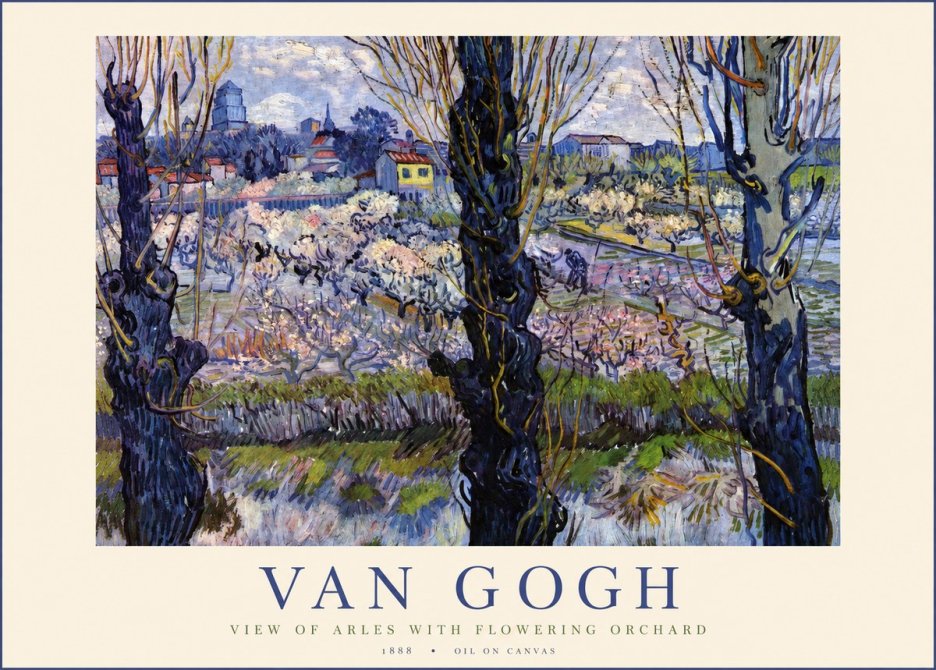 Van Gogh View of Arles with Flowering Orchard No1 - Plakat