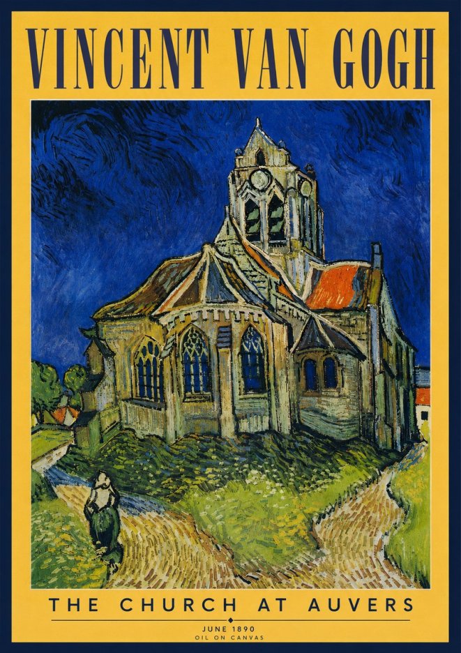Van Gogh The Church at Auvers II No3 - Plakat
