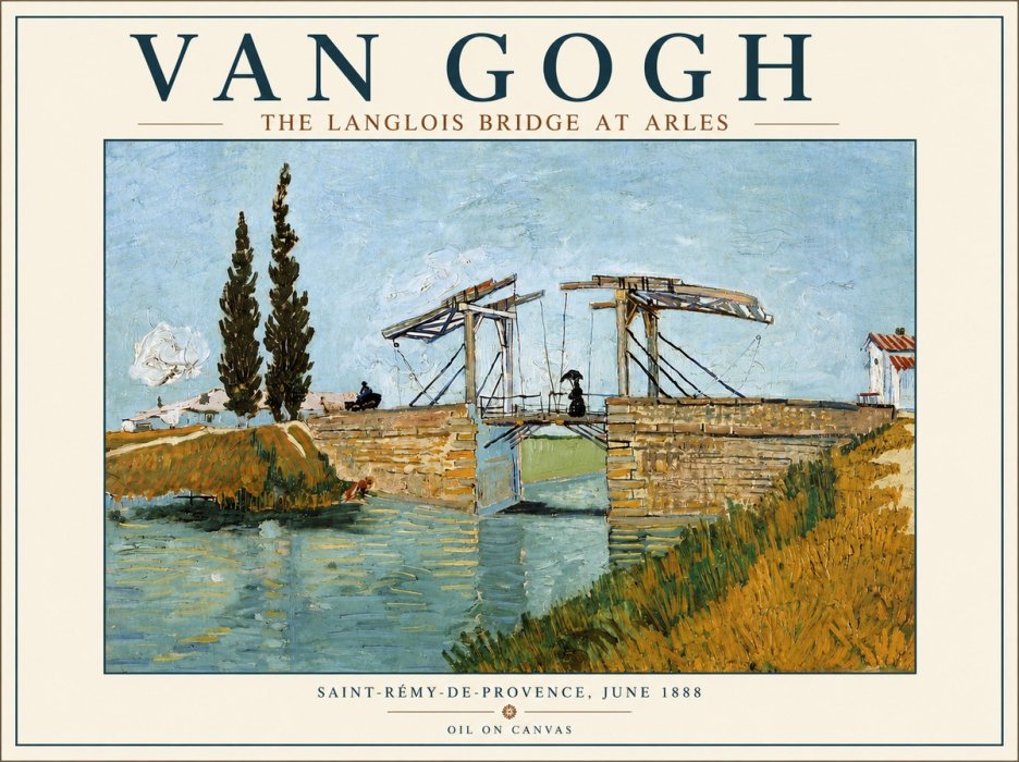 Van Gogh The Langlois Bridge at Arles No5 - Plakat