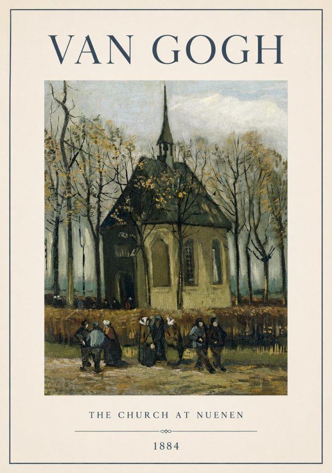 Van Gogh The Church at Nuenen No1 - Plakat