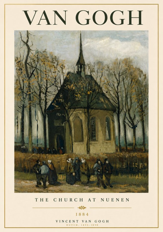 Van Gogh The Church at Nuenen No6 - Plakat