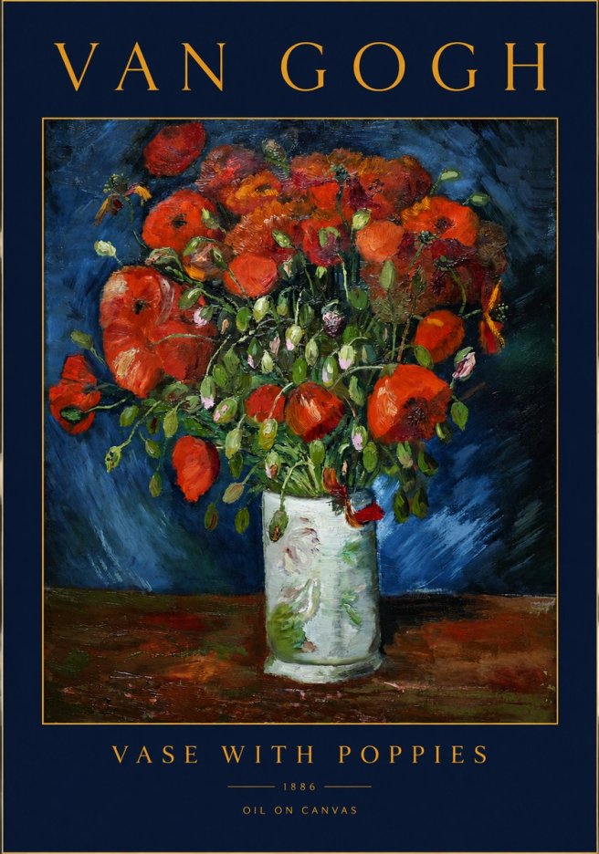 Van Gogh Vase with Poppies No2 - Plakat