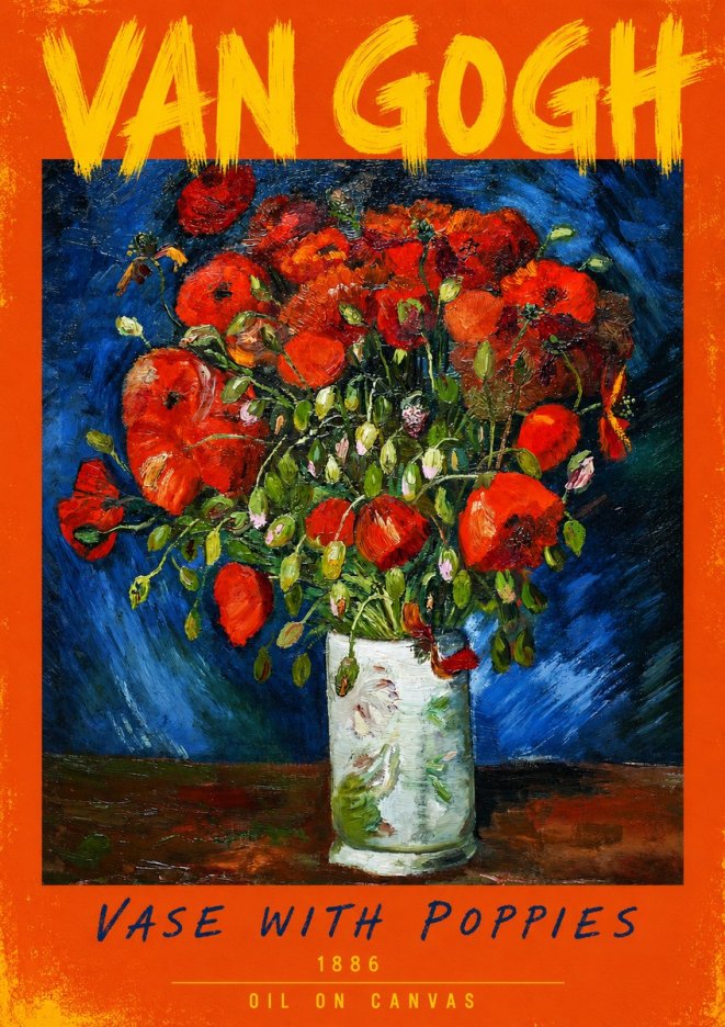 Van Gogh Vase with Poppies No3 - Plakat