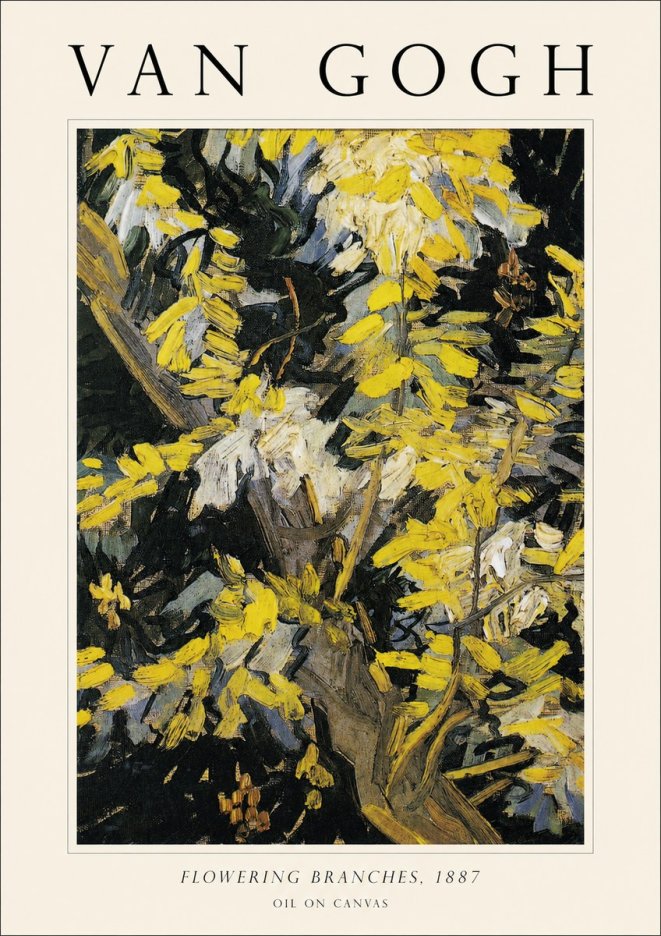 Van Gogh Flowering Branches, 1887 No1 - Plakat
