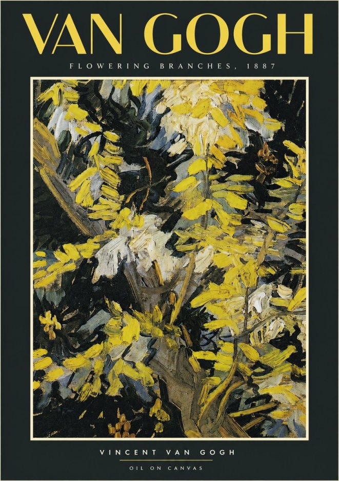 Van Gogh Flowering Branches, 1887 No4 - Plakat