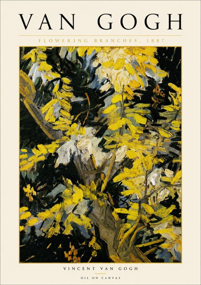 Van Gogh Flowering Branches, 1887 No5 - Plakat