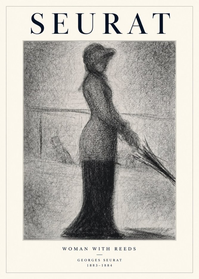 Seurat Woman with Reeds No1 - Plakat