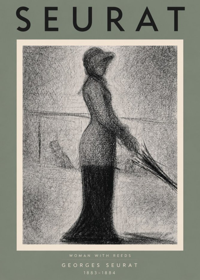 Seurat Woman with Reeds No4 - Plakat