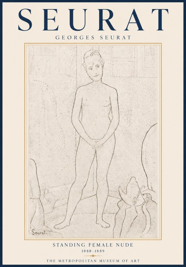 Seurat Standing Female Nude No6 - Plakat