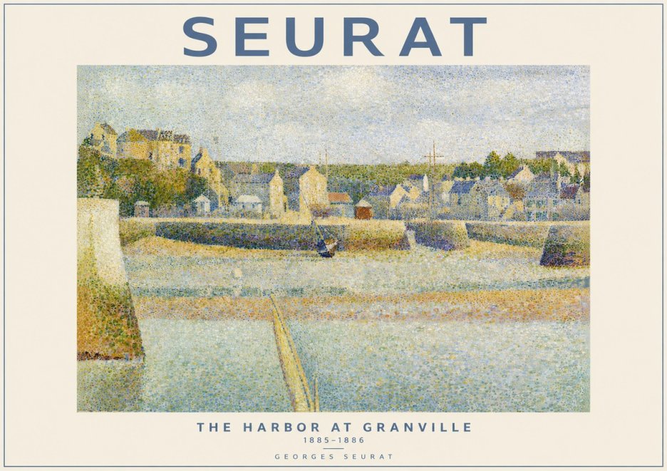 Seurat The Harbor at Granville No2 - Plakat