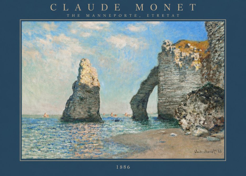 Monet The Manneporte, Etretat No3 - Plakat