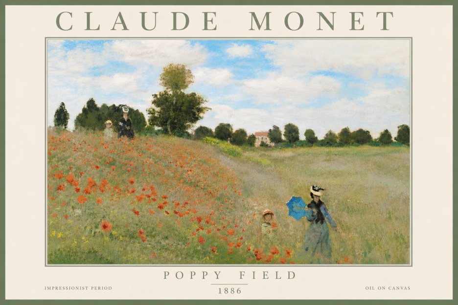 Monet Poppy Field No5 - Plakat