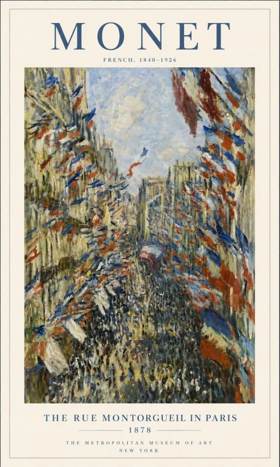 Monet The Rue Montorgueil in Paris No5 - Plakat