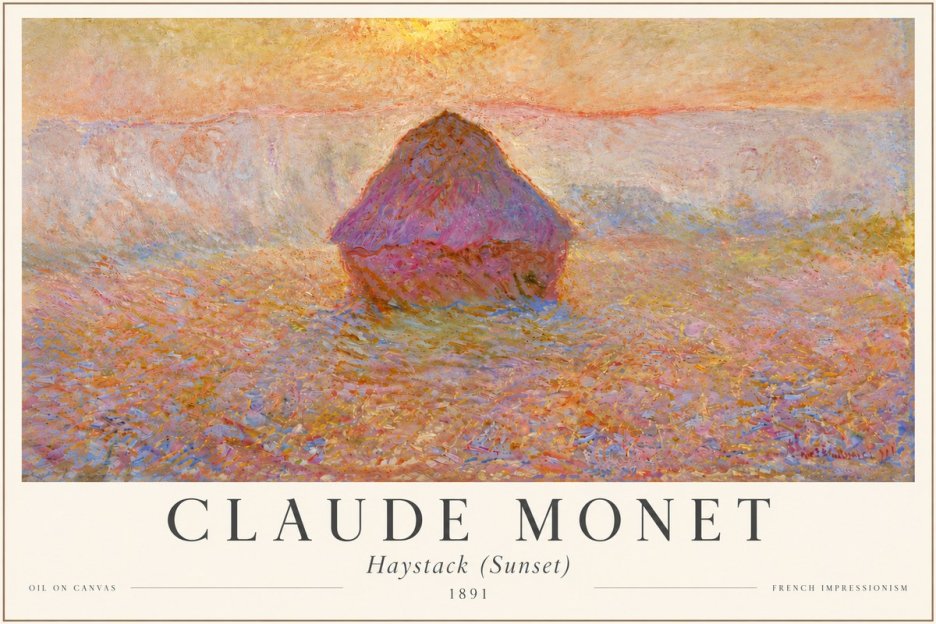 Monet Haystack (Sunset) No4 - Plakat
