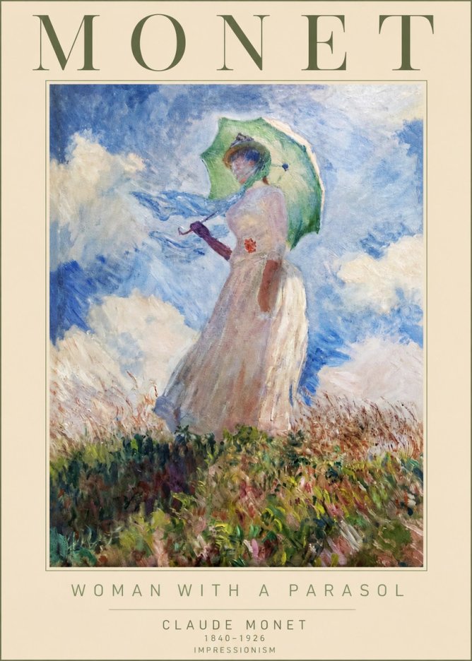 Monet Woman with a Parasol No2 - Plakat