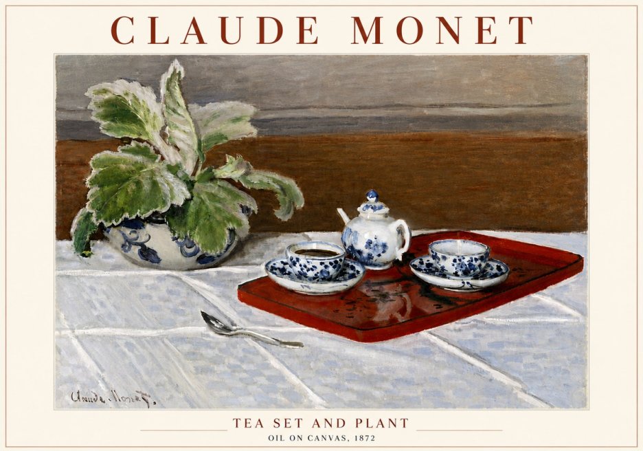 Monet Tea Set and Plant No5 - Plakat