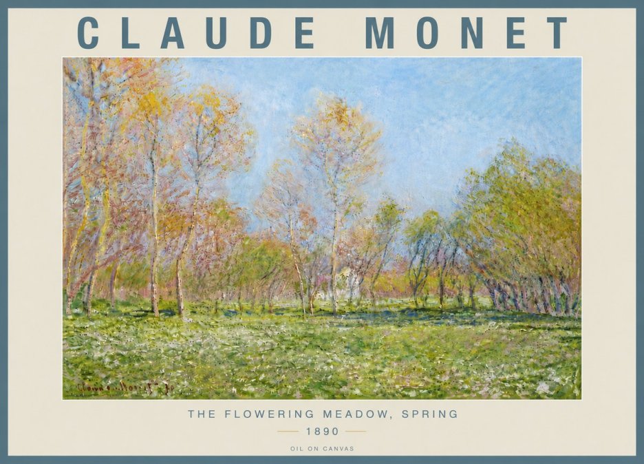 Monet The Flowering Meadow, Spring No5 - Plakat