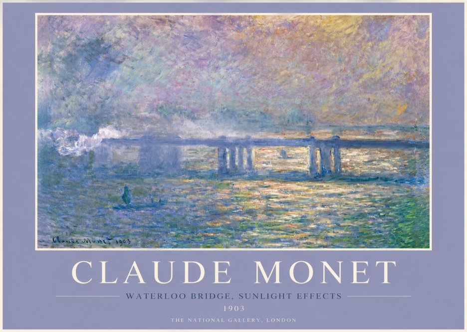 Monet Waterloo Bridge, Sunlight Effects No2 - Plakat
