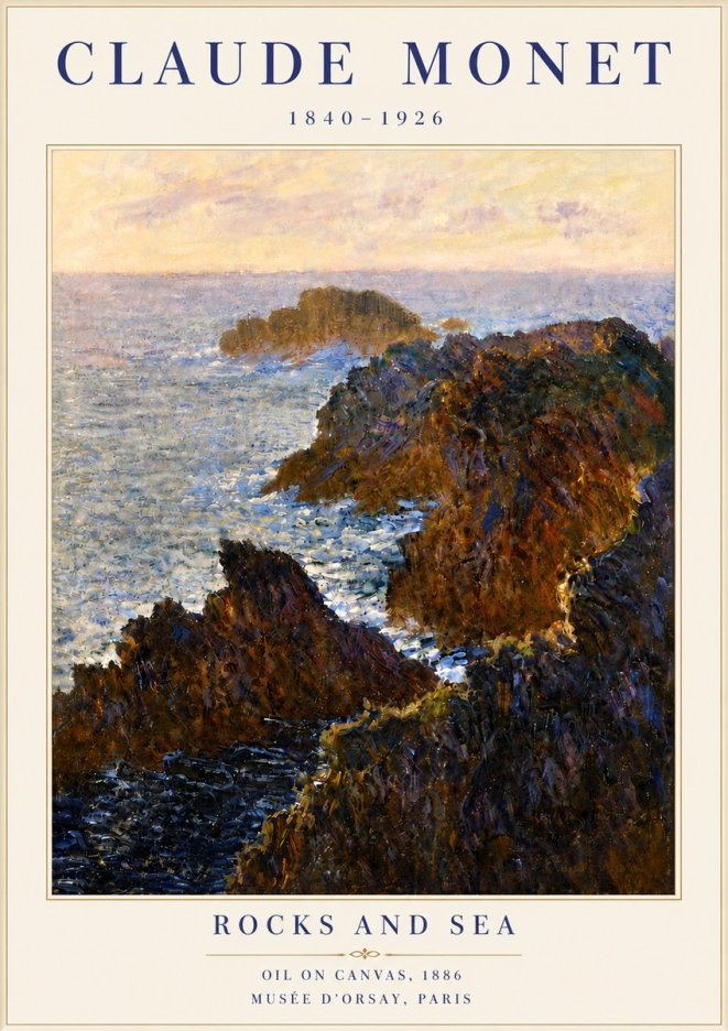 Monet Rocks and Sea No6 - Plakat