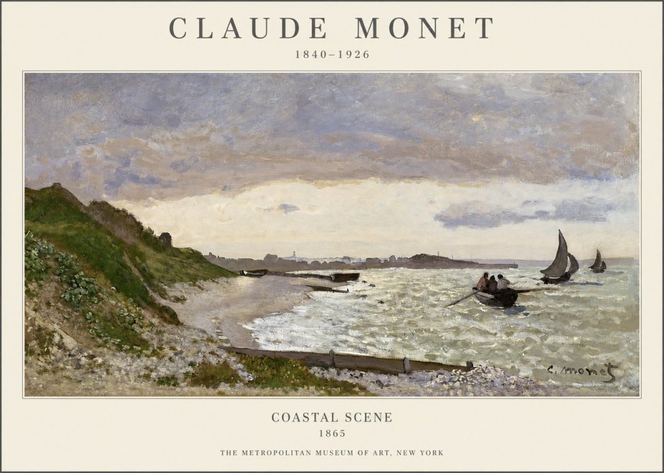 Monet Coastal Scene No1 - Plakat