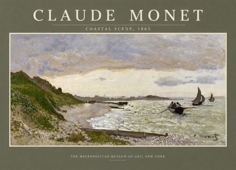 Monet Coastal Scene No4 - Plakat
