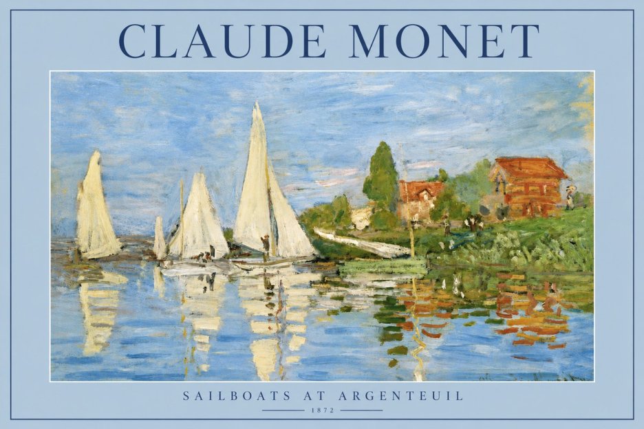 Monet Sailboats at Argenteuil No2 - Plakat