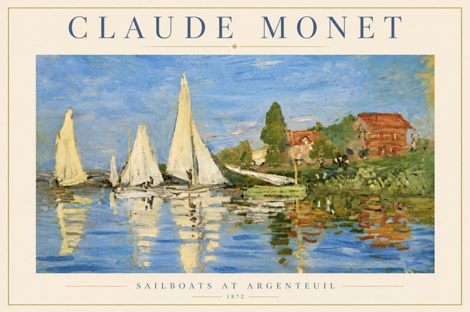 Monet Sailboats at Argenteuil No5 - Plakat