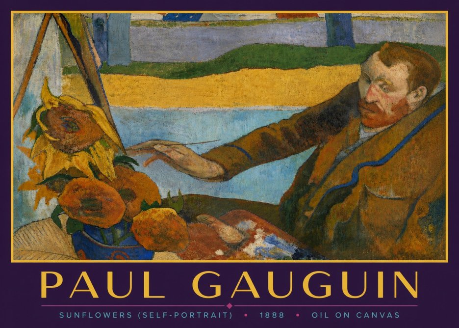 Paul Gauguin The Artist and His Sunflowers No6 - Plakat