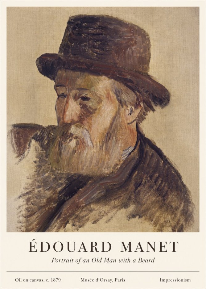 Édouard Manet Portrait of an Old Man with a Beard No1 - Plakat
