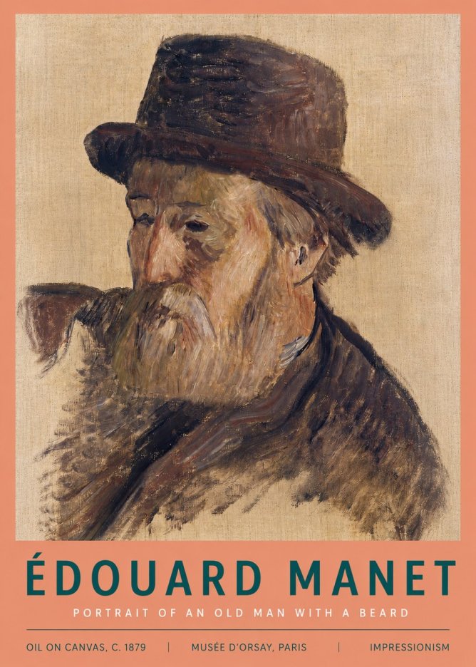 Édouard Manet Portrait of an Old Man with a Beard No3 - Plakat