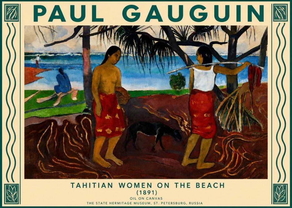 Paul Gauguin Tahitian Women on the Beach (1891) No3 - Plakat