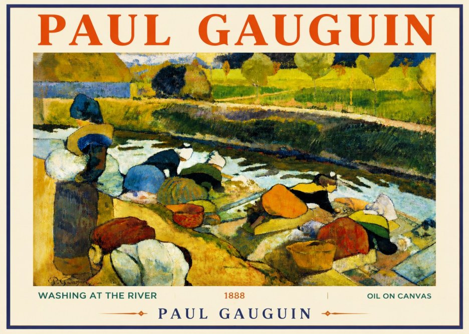Paul Gauguin Washing at the River No6 - Plakat