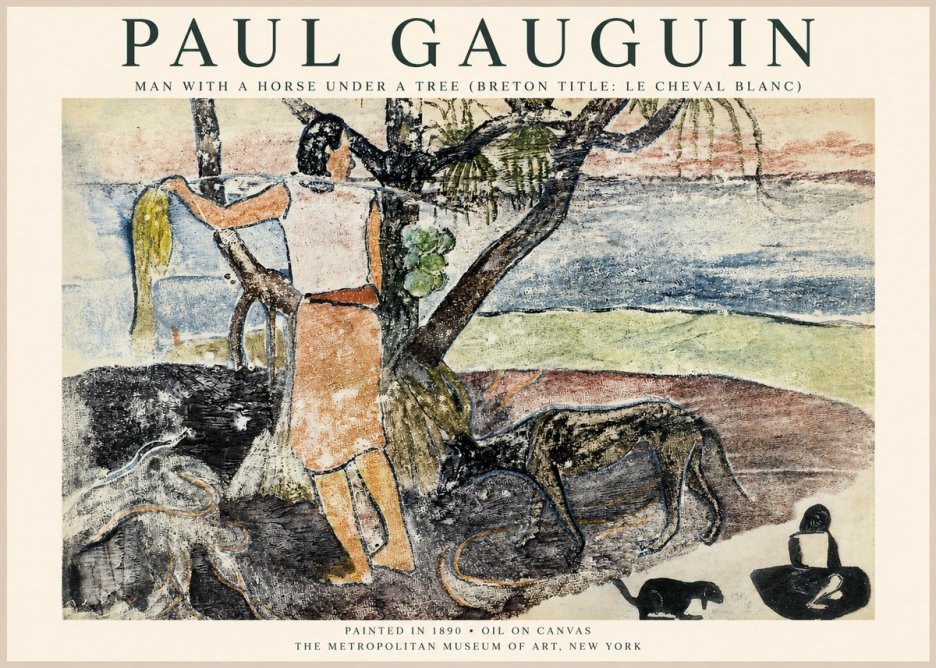 Paul Gauguin Woman with Dog (Te Faaturuma) No6 - Plakat