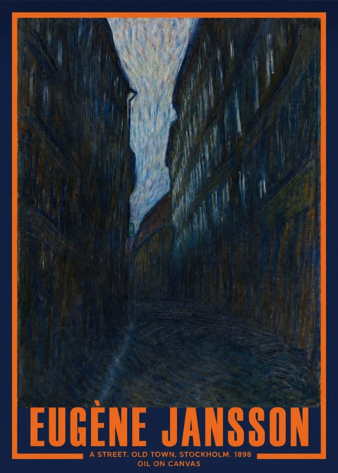 Eugène Jansson A Street. Old Town, Stockholm. 1898 No2 - Plakat