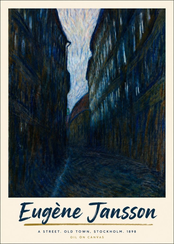 Eugène Jansson A Street. Old Town, Stockholm. 1898 No4 - Plakat