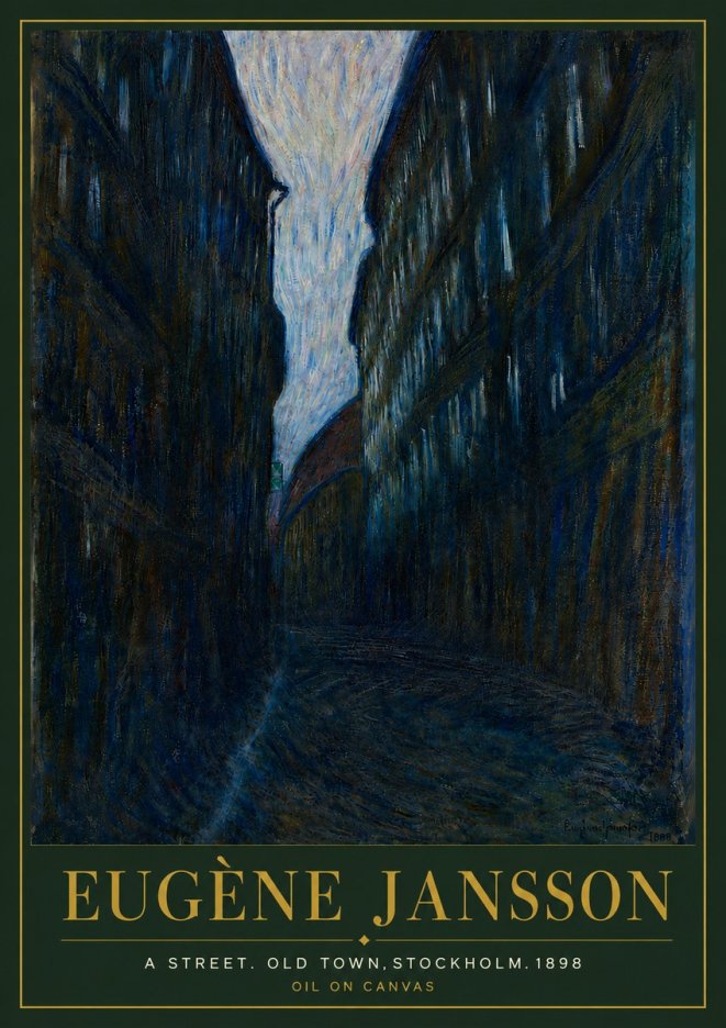 Eugène Jansson A Street. Old Town, Stockholm. 1898 No5 - Plakat