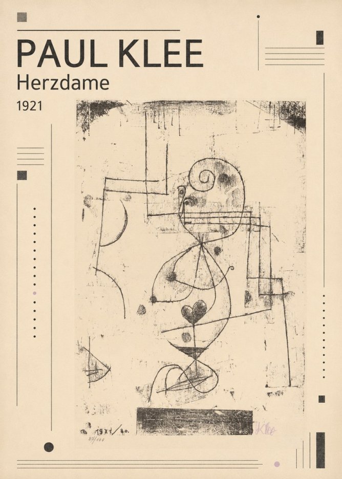 Paul Klee Herzdame No3 - Plakat