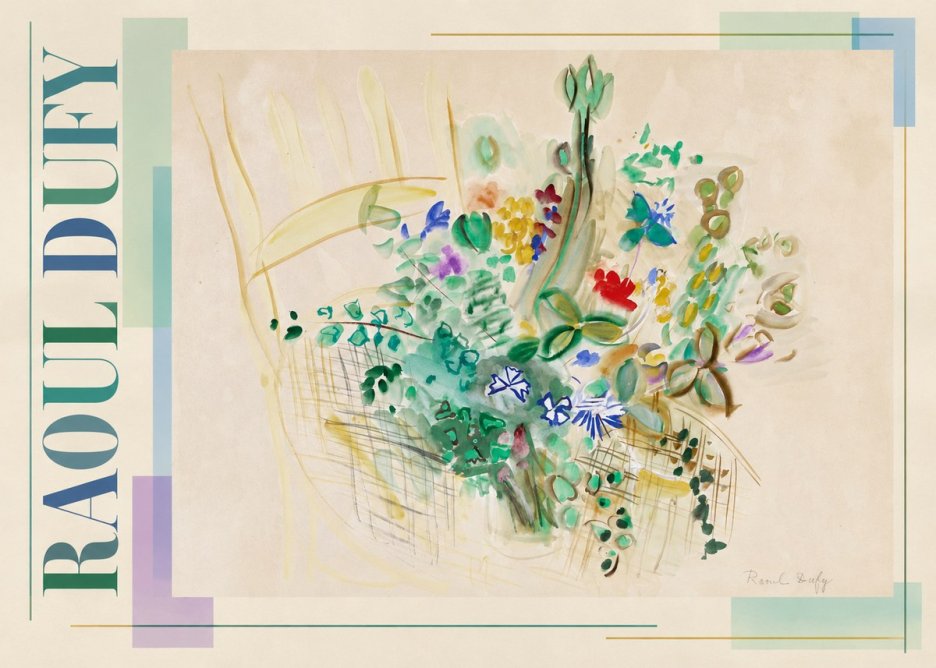 Raoul Dufy Bouquet in a Basket No3 - Plakat