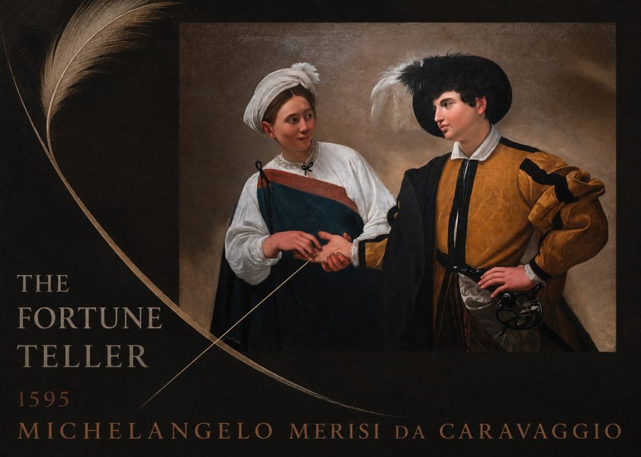 Michelangelo Merisi da Caravaggio The Fortune Teller II No6 - Plakat