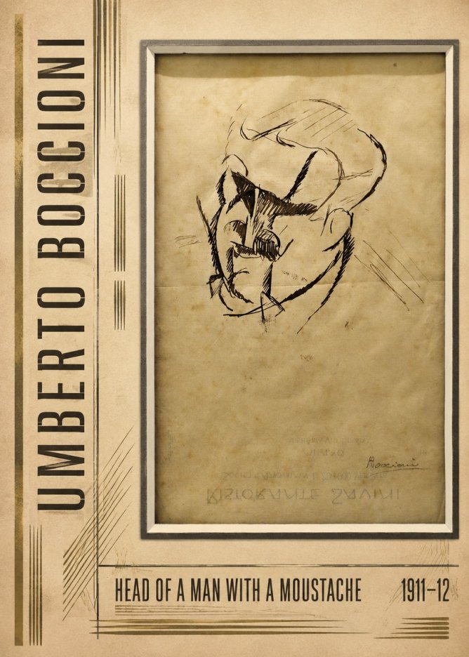 Umberto Boccioni Head of a Man with a Moustache No3 - Plakat