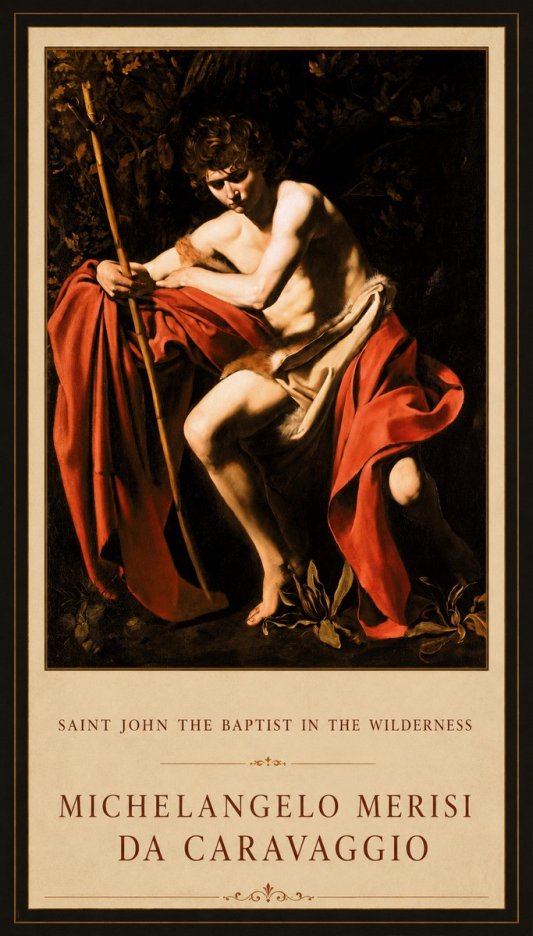 Michelangelo Merisi da Caravaggio Saint John the Baptist II No3 - Plakat