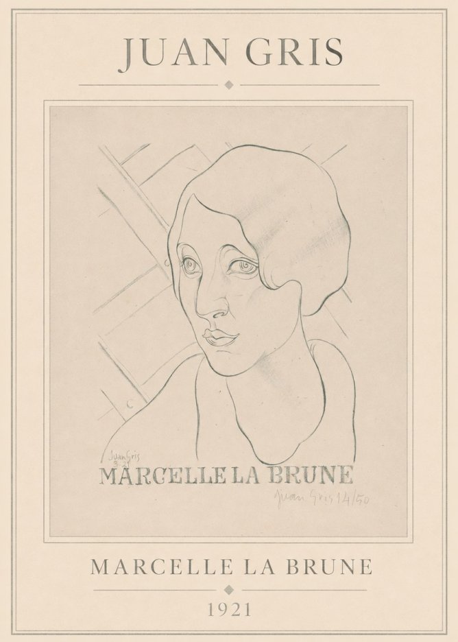 Juan Gris Marcelle La Brune II No1 - Plakat